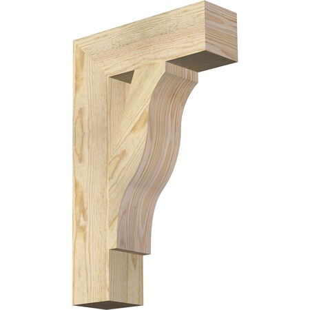 Ekena Millwork Funston Block Rough Sawn Bracket, Douglas Fir, 4"W x 14"D x 22"H BKT04X14X22FST05RDF